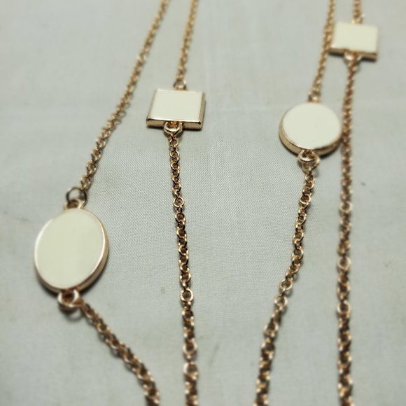Coral Bay Rose Gold Tone & White Enamel Long Necklace White/rose Gold Tone - Picture 6 of 8